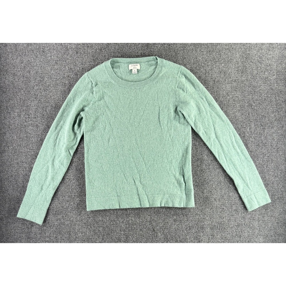J.Crew Teddie Sweater Womens Small Mint Green Heather Crewneck Pullover Knit